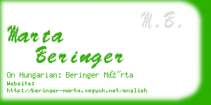 marta beringer business card